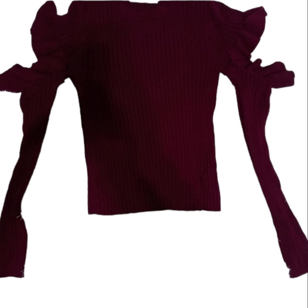 ASOS Sweater Ruffle Cold Shoulder 6 - Picture 4 of 7